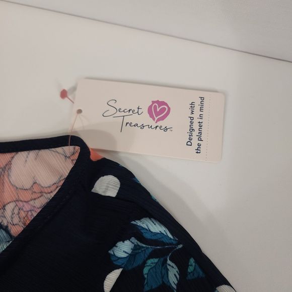 Blue Peach Floral Cami Set 2xl Secert Treasure Two Piece Tet 20W-22W tank shorts - Picture 5 of 12